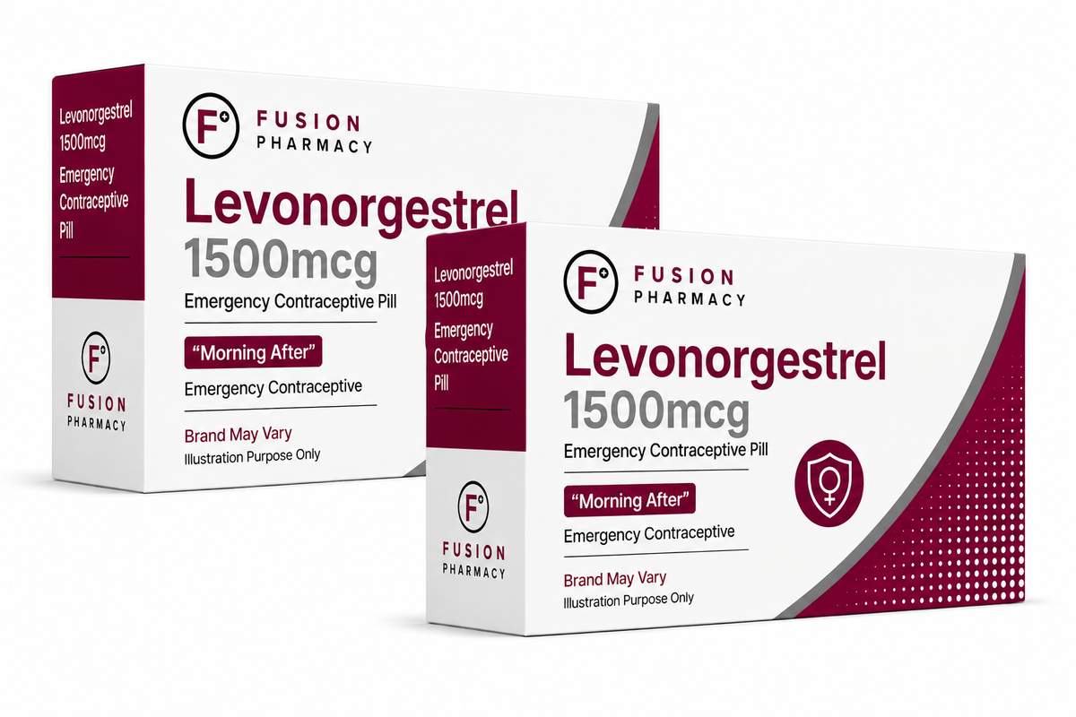Levonorgestrel 1500mcg Emergency Contraceptive "Morning After Pill" - 2 Packs