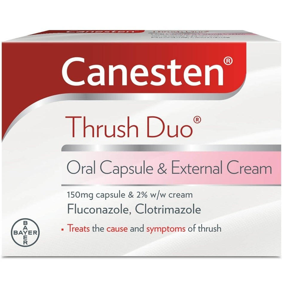 Canesten Thrush Duo Oral Capsule & External Cream product image - Fusion Pharmacy UK