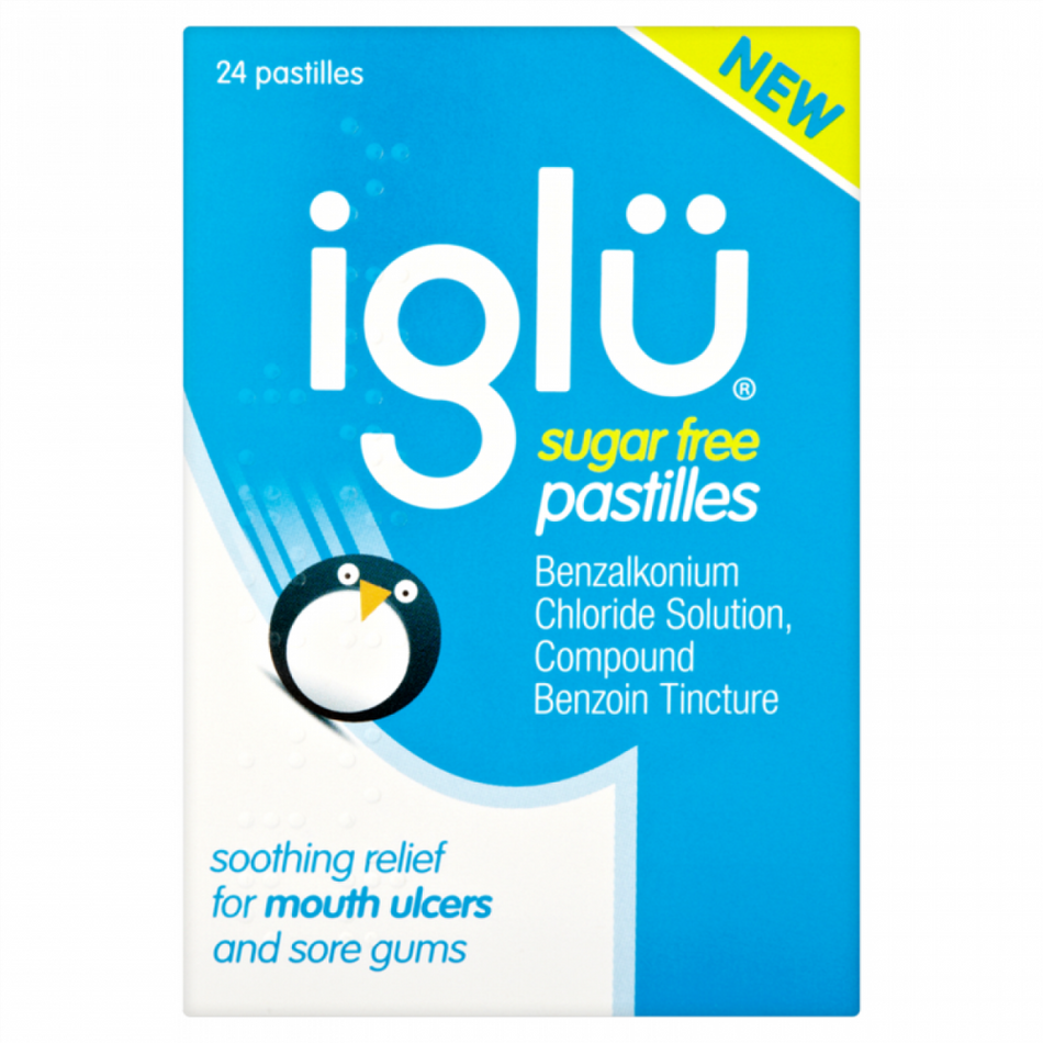 Iglü Sugar-Free Mouth Pain Relief - 24 Pastilles product image - Fusion Pharmacy UK