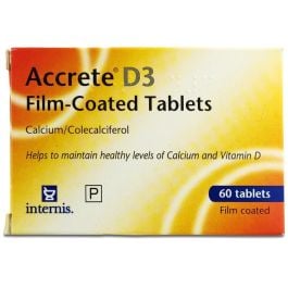 Accrete D3 Film-Coated 600mg/400iu - 60 Tablets product image - Fusion Pharmacy UK
