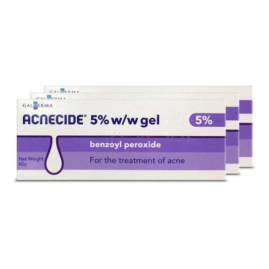 Acnecide 5% Gel Benzoyl Peroxide - 60g - 3 Packs