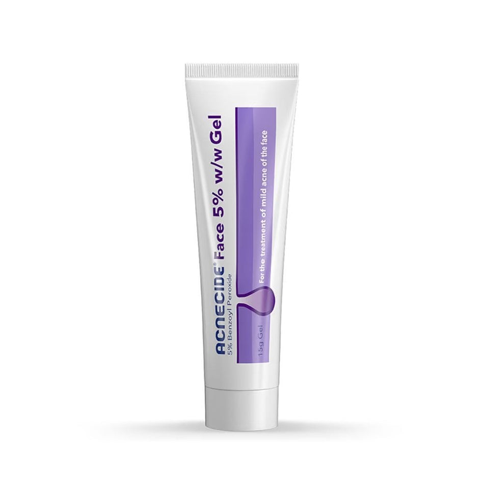 Acnecide Face Gel Spot Treatment with 5% Benzoyl Peroxide - 15g product image - Fusion Pharmacy UK