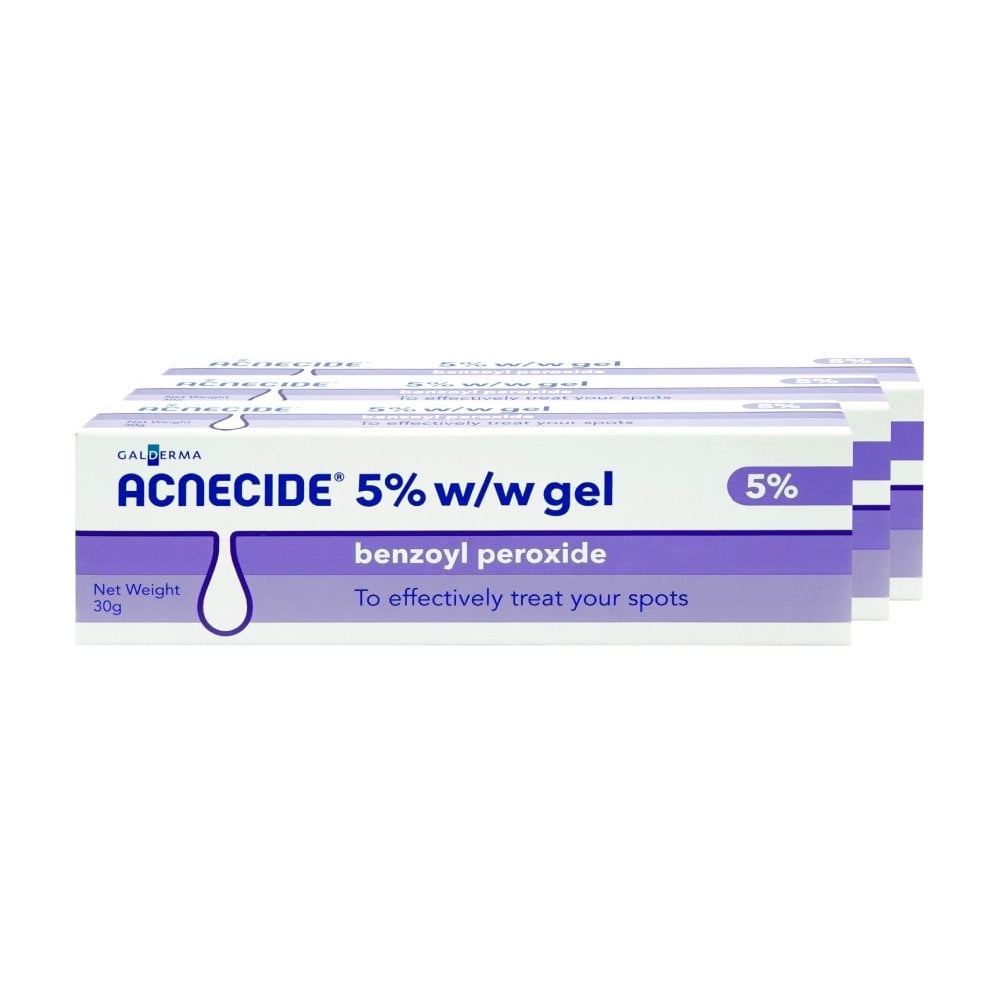 Acnecide 5% Gel Benzoyl Peroxide - 30g - 3 Packs