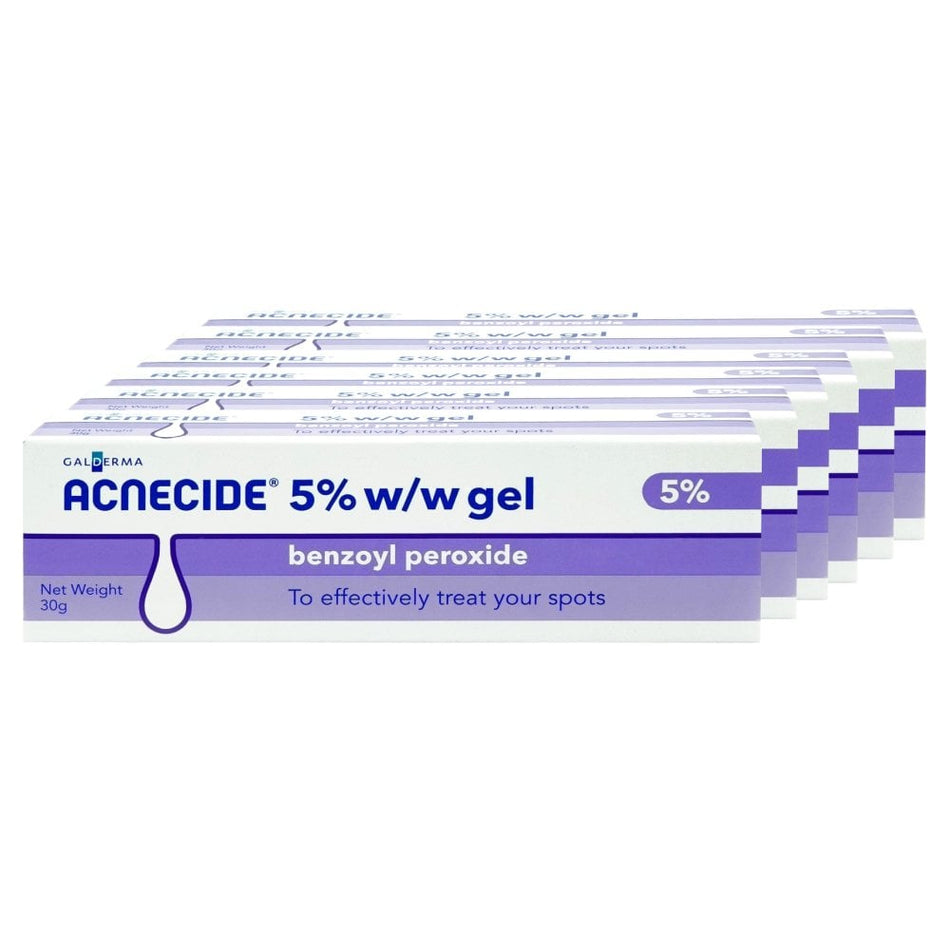 Acnecide 5% Gel Benzoyl Peroxide - 30g - 6 Packs product image - Fusion Pharmacy UK