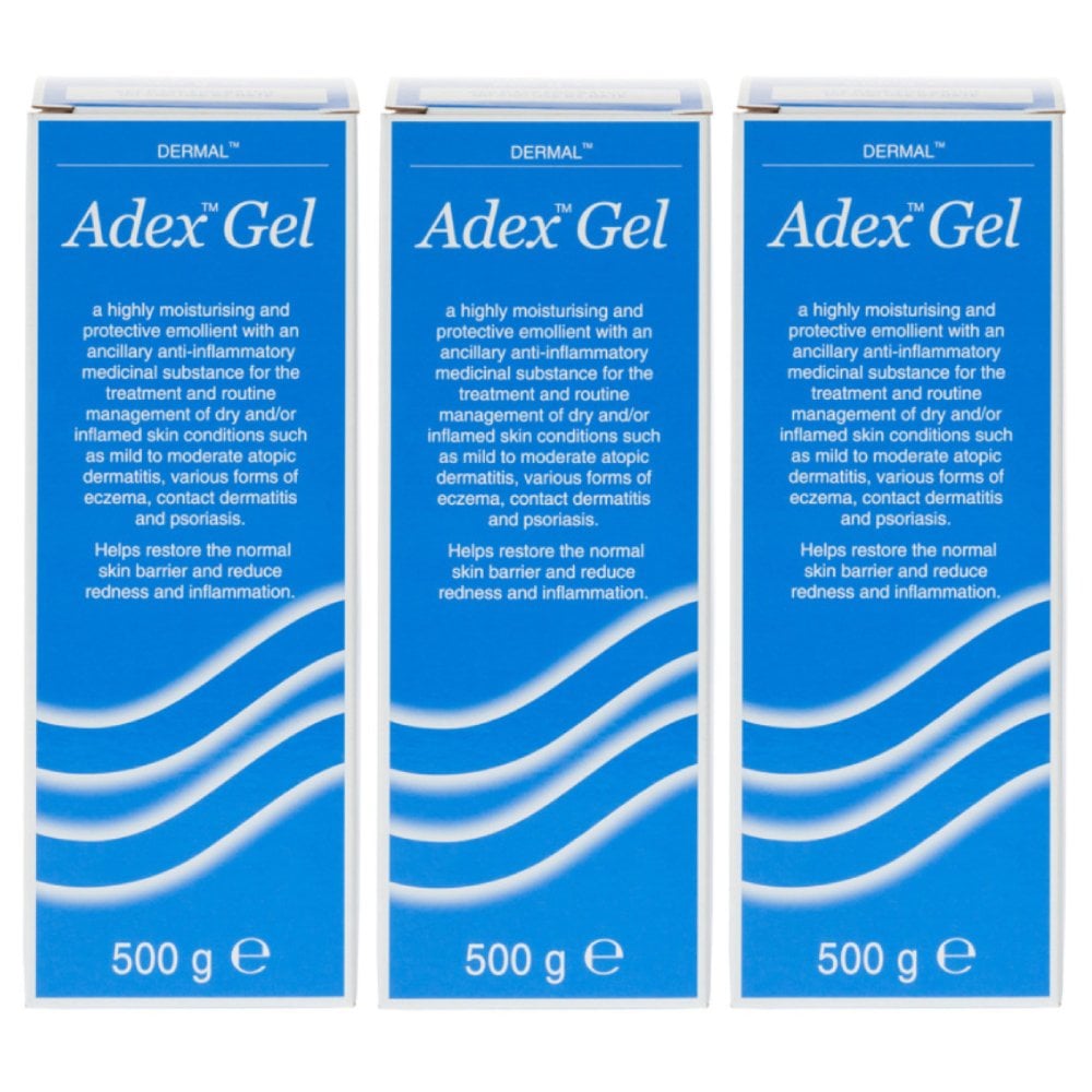 Adex Gel Moisturising Emollient For Dry Skin - 500g - 3 Packs