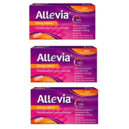 Allevia Fexofenadine 120mg - 30 Tablets - 3 Packs product image - Fusion Pharmacy UK