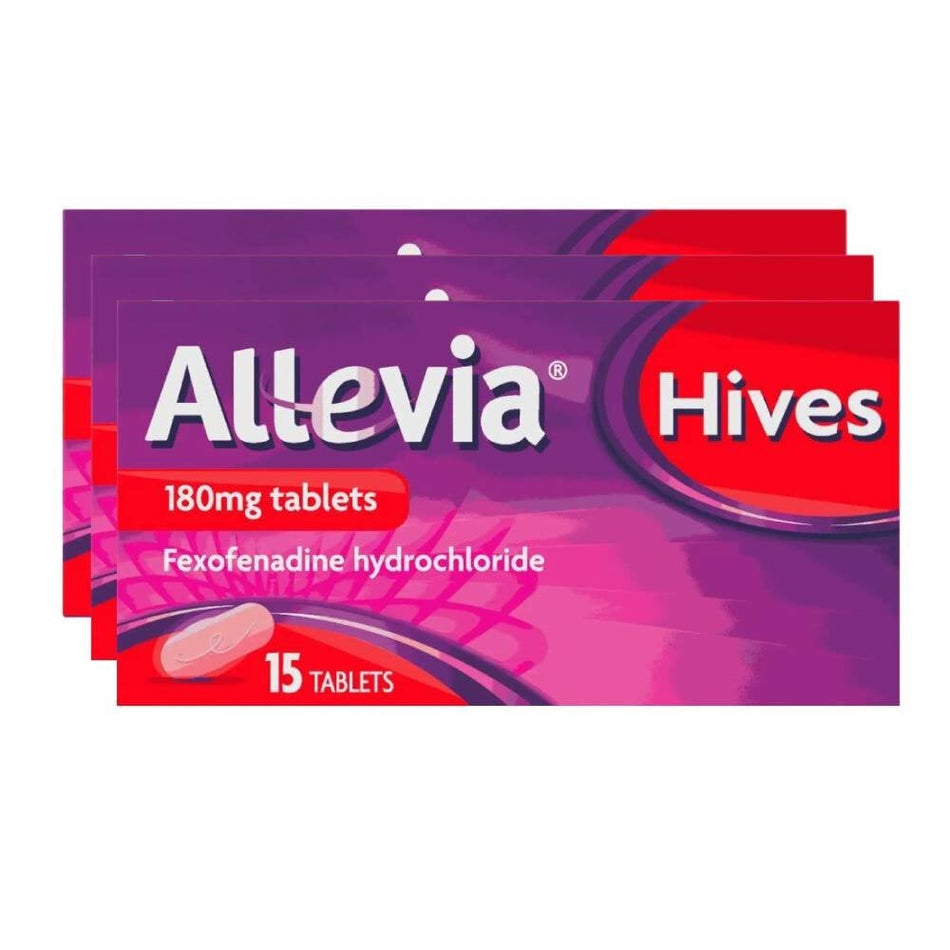 Allevia Hives 180mg - 15 Tablets - 3 Packs product image - Fusion Pharmacy UK