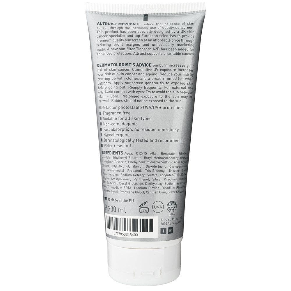 Altruist Sunscreen SPF30 - 200ml