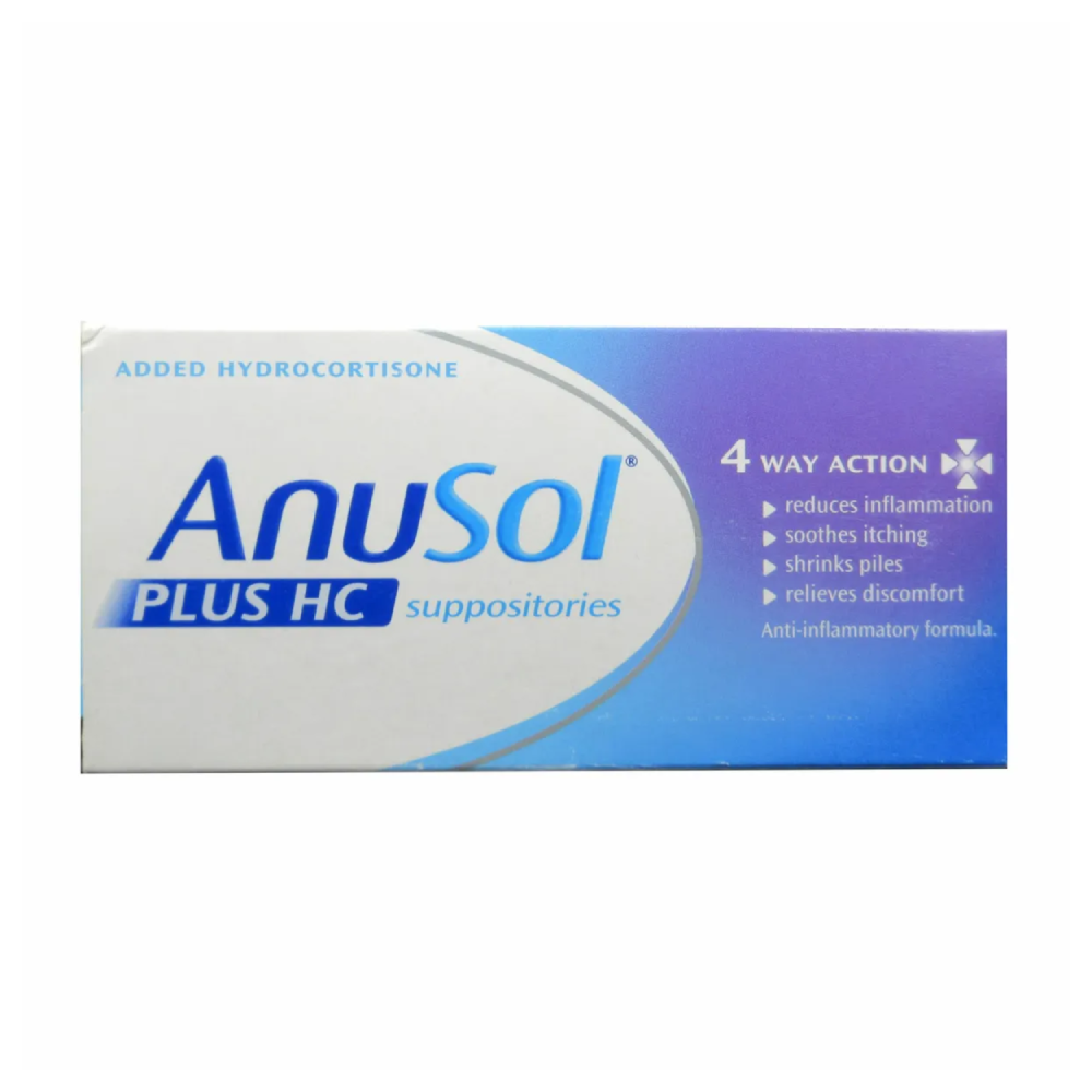 Anusol Plus HC - 12 Suppositories product image - Fusion Pharmacy UK