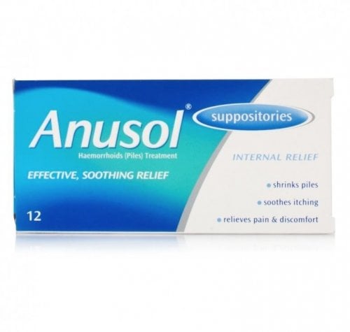 Anusol Suppositories Relief For Haemorrhoids - 12 Suppositories product image - Fusion Pharmacy UK