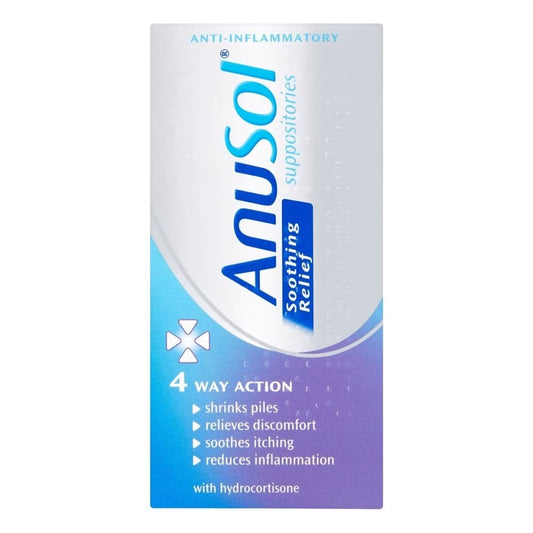Anusol Soothing Relief Suppositories For Haemorrhoids - 12 Suppositories
