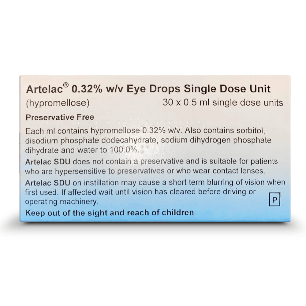 Artelac Single Dose Units 0.32% 0.5ml - 30 Pack product image - Fusion Pharmacy UK
