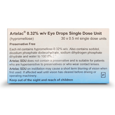 Artelac Single Dose Units 0.32% 0.5ml - 30 Pack product image - Fusion Pharmacy UK