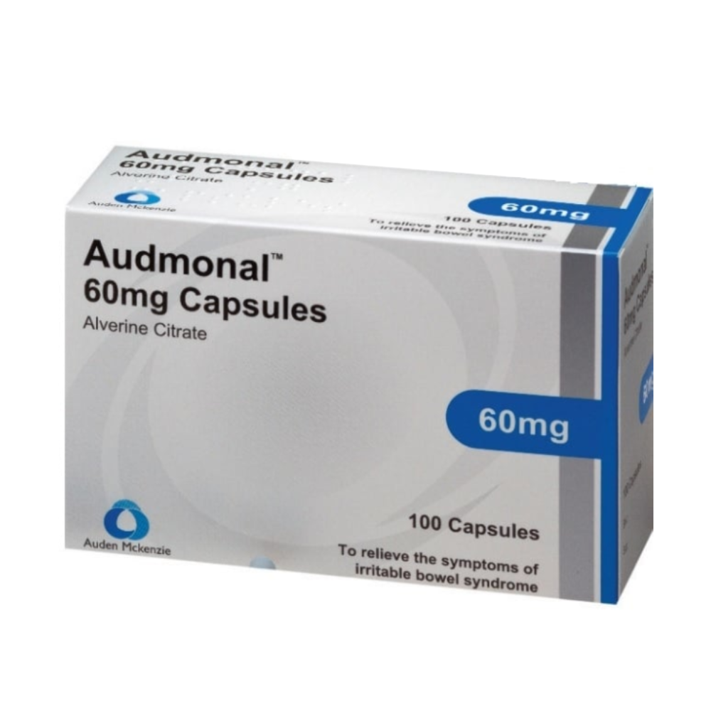 Audmanol (Alverine) 60mg - 100 Capsules product image - Fusion Pharmacy UK
