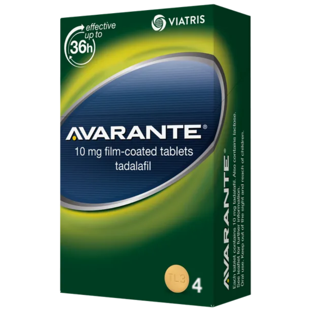 Avarante 10mg Tadalafil - 4 Tablets product image - Fusion Pharmacy UK