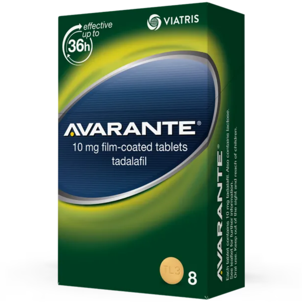 Avarante 10mg Tadalafil - 8 Tablets product image - Fusion Pharmacy UK
