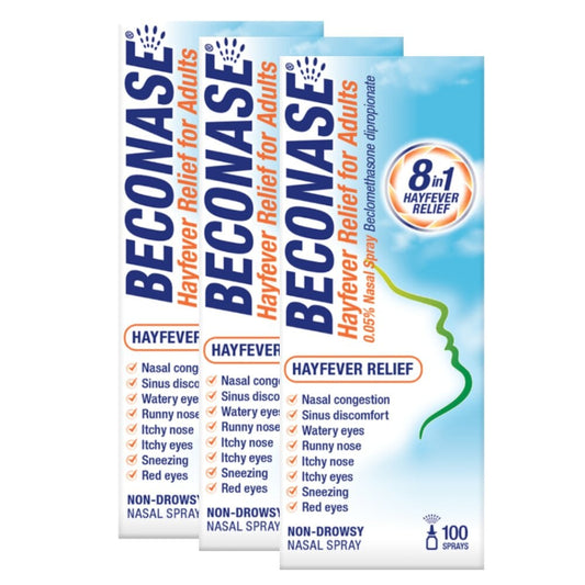 Beconase Hayfever Relief Nasal Spray – 100 Sprays - 3 Packs