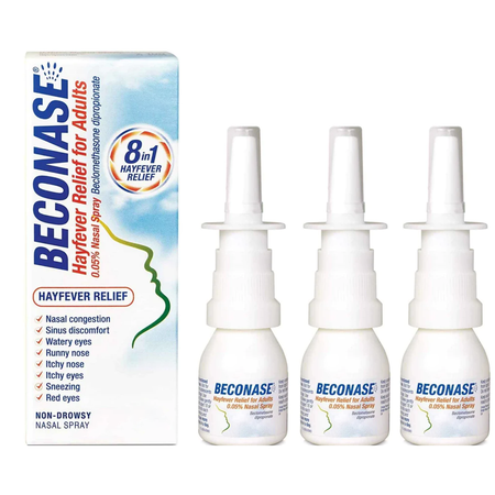 Beconase Hayfever Relief Nasal Spray - 180 Sprays - 3 Packs product image - Fusion Pharmacy UK