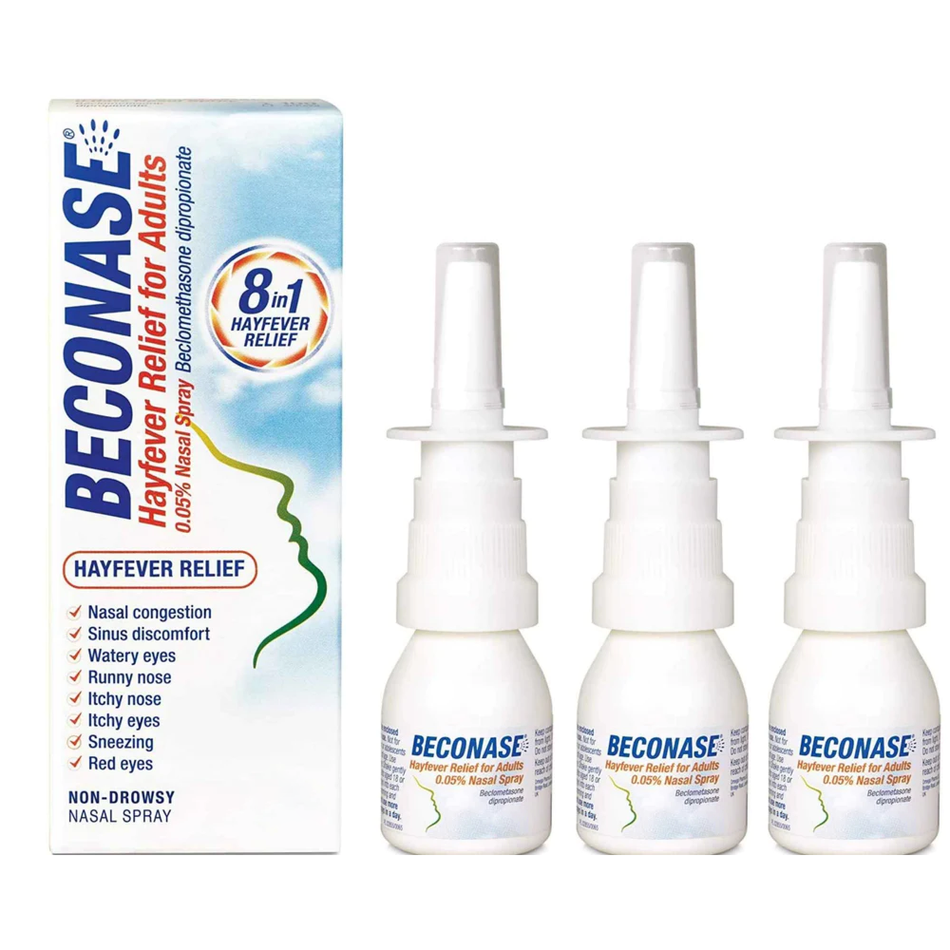 Beconase Hayfever Relief Nasal Spray - 180 Sprays - 3 Packs product image - Fusion Pharmacy UK