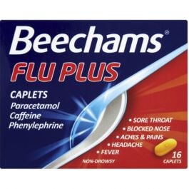 Beechams Flu Plus - 16 Caplets product image - Fusion Pharmacy UK