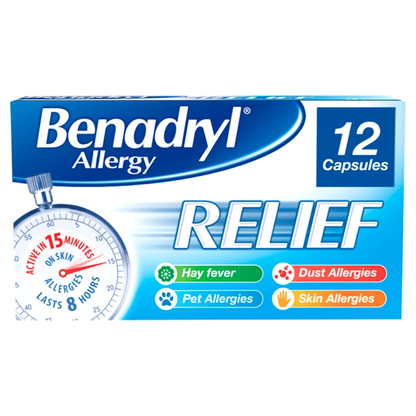 Benadryl Allergy Relief - 12 Capsules