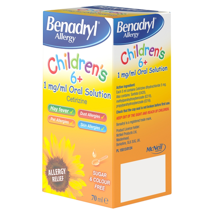 Benadryl Allergy Childrens 1mg/ml Oral Solution - 70ml