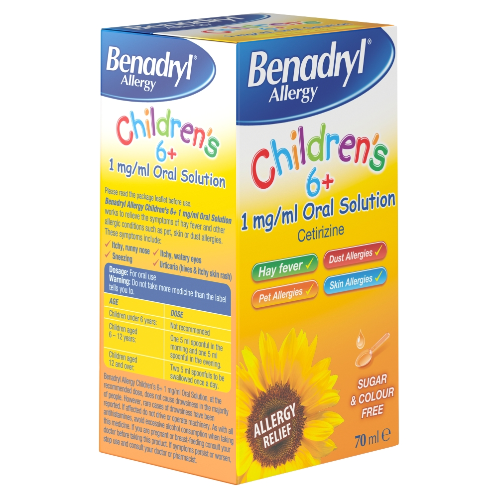 Benadryl Allergy Childrens 1mg/ml Oral Solution - 70ml