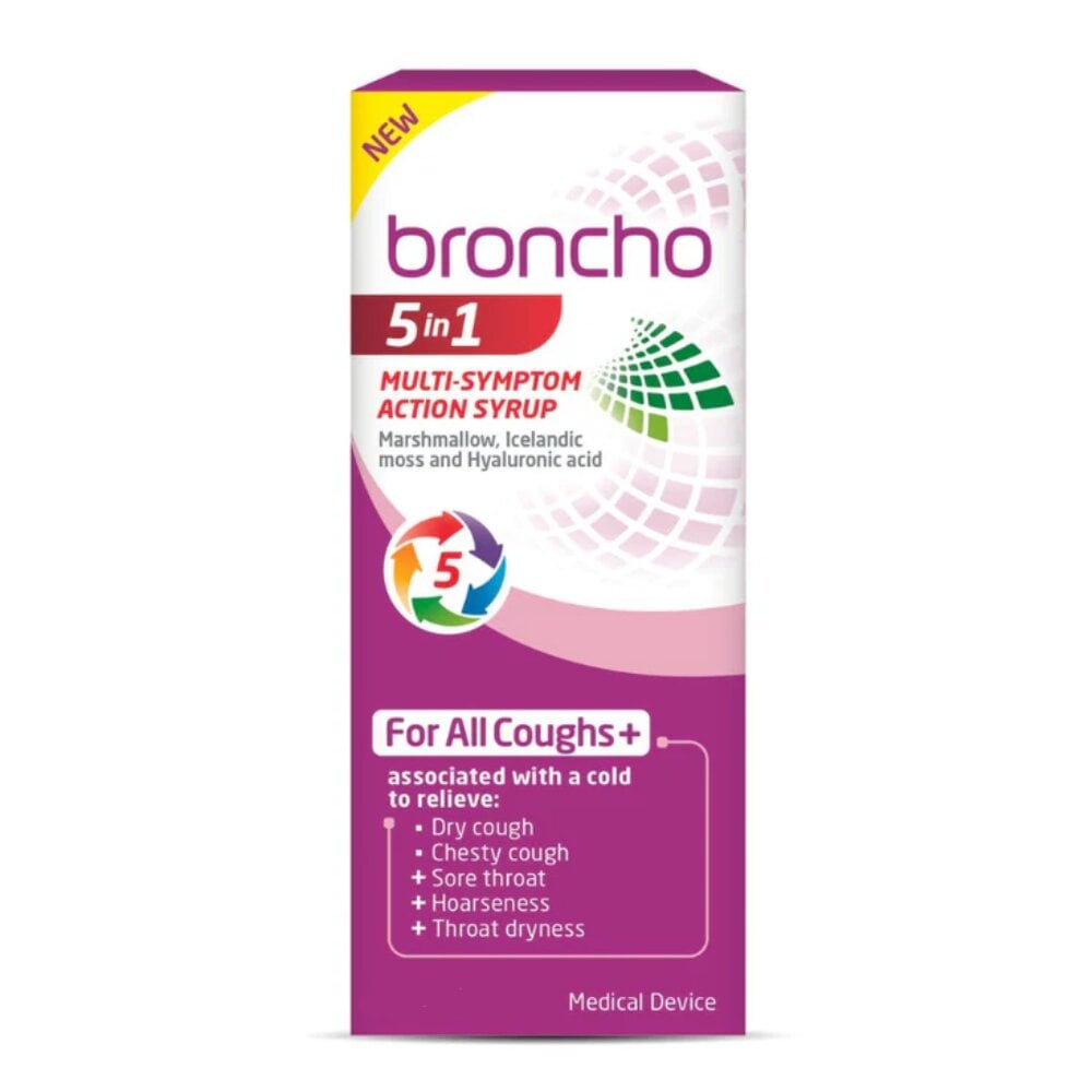 Broncho 5 in 1 Multi Symptom Action Syrup - 120ml product image - Fusion Pharmacy UK