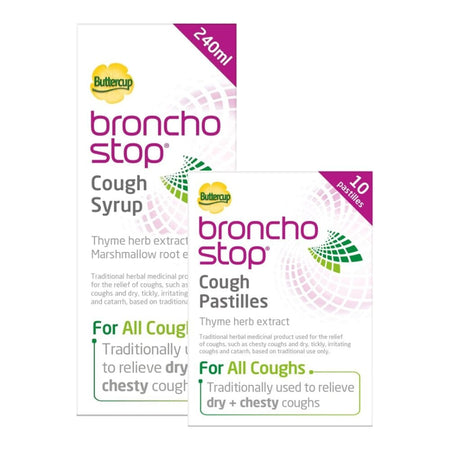 BronchoStop Cough - Syrup 240ml + 10 Pastilles product image - Fusion Pharmacy UK