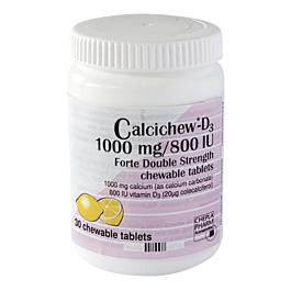 Calcichew D3 1000mg/800IU Once Daily Chewable - 30 Tablets product image - Fusion Pharmacy UK