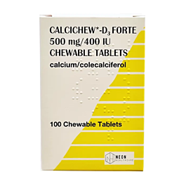 Calcichew D3 Forte 1.25g/400IU Chewable - 100 Tablets product image - Fusion Pharmacy UK