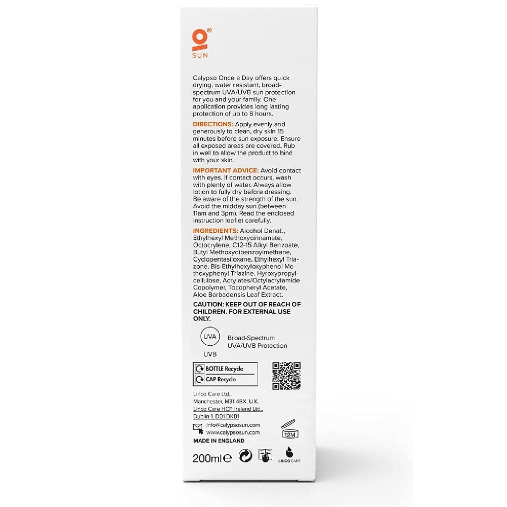 Calypso Once A Day Sun Protection SPF20 - 200ml