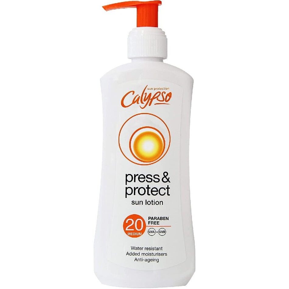 Calypso Press & Protect Sun Lotion SPF20 - 200ml product image - Fusion Pharmacy UK
