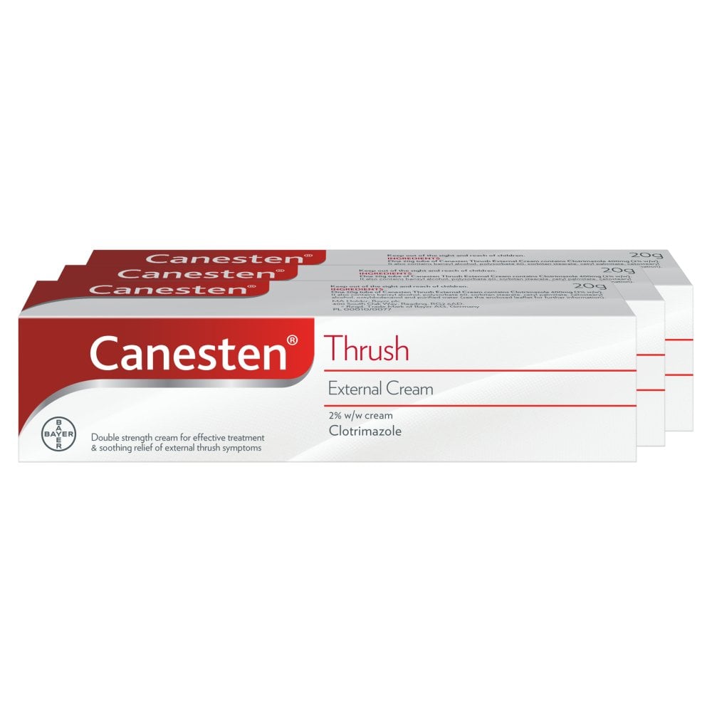Canesten Thrush External Cream 2% w/w Cream Clotrimazole – 20g - 3 Packs
