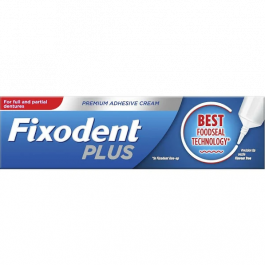 Fixodent Plus Premium Denture Adhesive Cream - 40g product image - Fusion Pharmacy UK