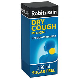 Robitussin Dry Cough Medicine - 250ml product image - Fusion Pharmacy UK
