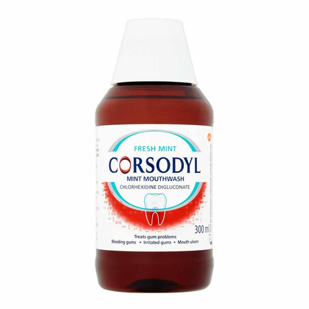 Corsodyl Chlorhexidine Mint Mouthwash - 300ml product image - Fusion Pharmacy UK