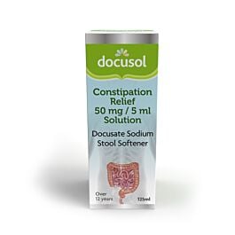 Docusol Constipation Relief 50mg/5ml Solution - 125ml product image - Fusion Pharmacy UK