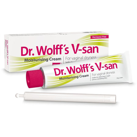 Dr Wolff's V-san Moisturising Cream For Vaginal Dryness - 50g product image - Fusion Pharmacy UK
