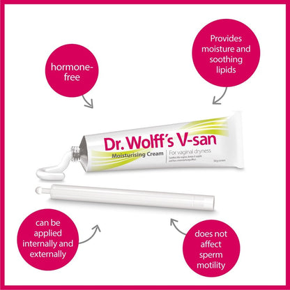 Dr Wolff's V-san Moisturising Cream For Vaginal Dryness - 50g