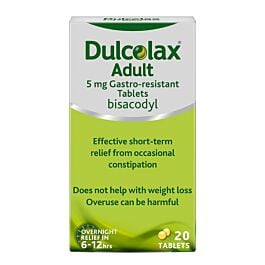 Dulcolax Adult Laxative 5mg - 20 Tablets product image - Fusion Pharmacy UK