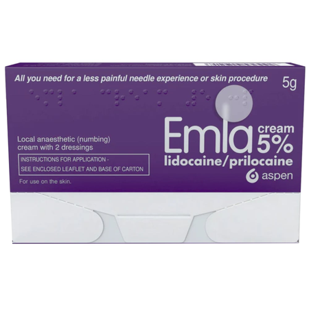 EMLA Cream 5% - 5g - With 2 Dressings product image - Fusion Pharmacy UK
