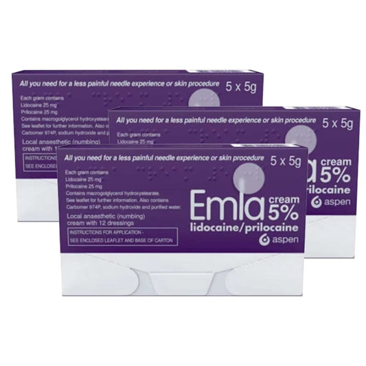 EMLA Cream 5% - 5 x 5g - With 12 Dressings - 3 Packs