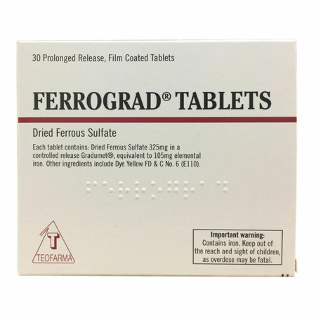 Ferrograd 325mg - 30 Tablets product image - Fusion Pharmacy UK