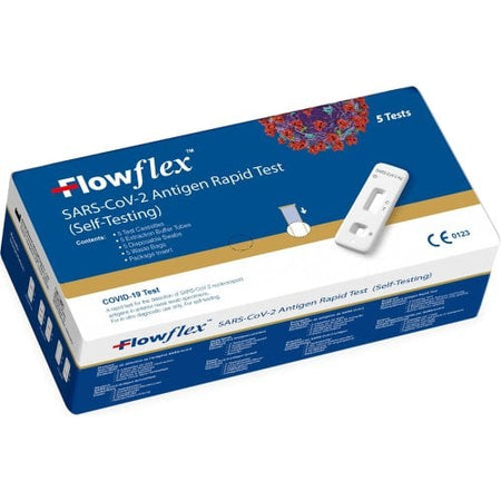Flowflex Antigen Rapid Covid Lateral Flow Test - 5 Tests product image - Fusion Pharmacy UK