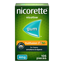 Nicorette 4mg Fruitfusion Gum - 105 Pieces product image - Fusion Pharmacy UK
