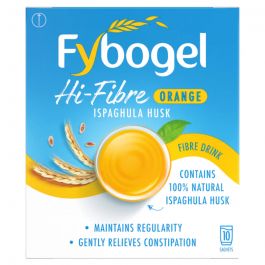 Fybogel Hi-Fibre Orange Ispaghula Husk Fibre Drink - 10 Sachets product image - Fusion Pharmacy UK