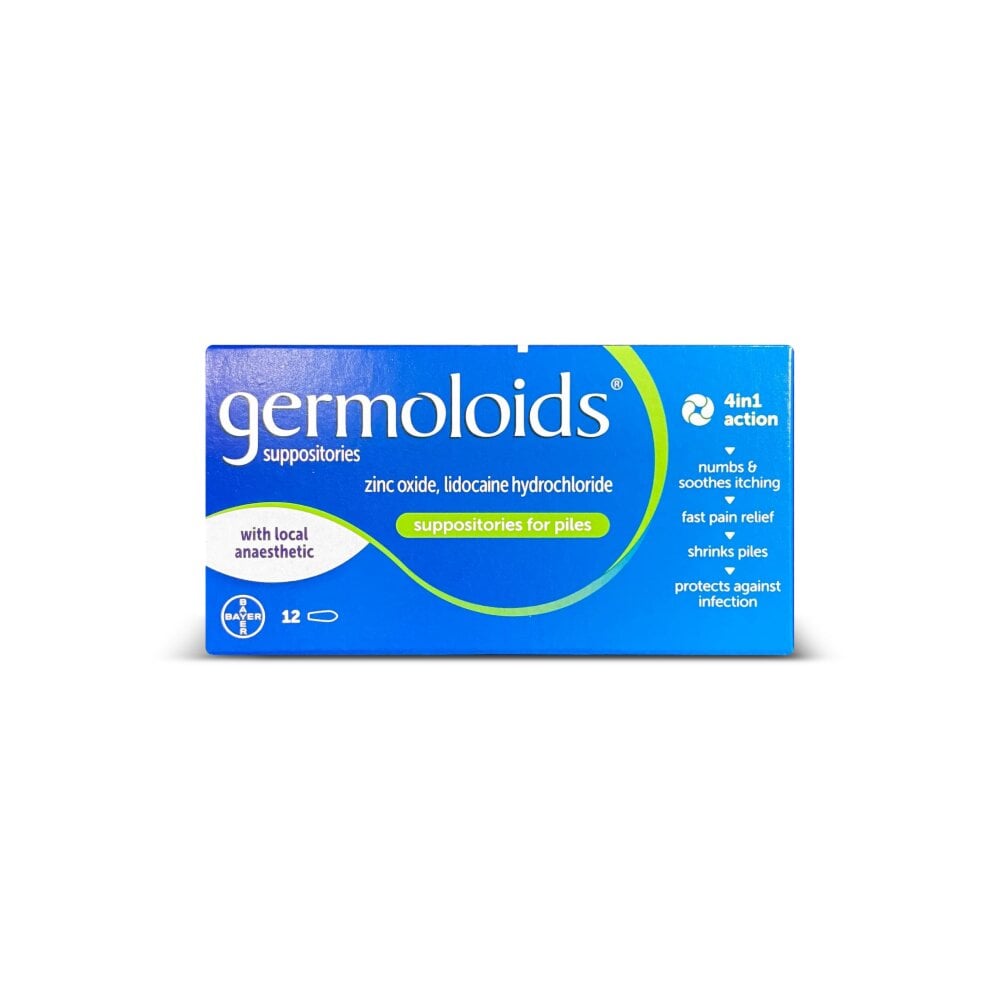 Germoloids - 12 Suppositories product image - Fusion Pharmacy UK