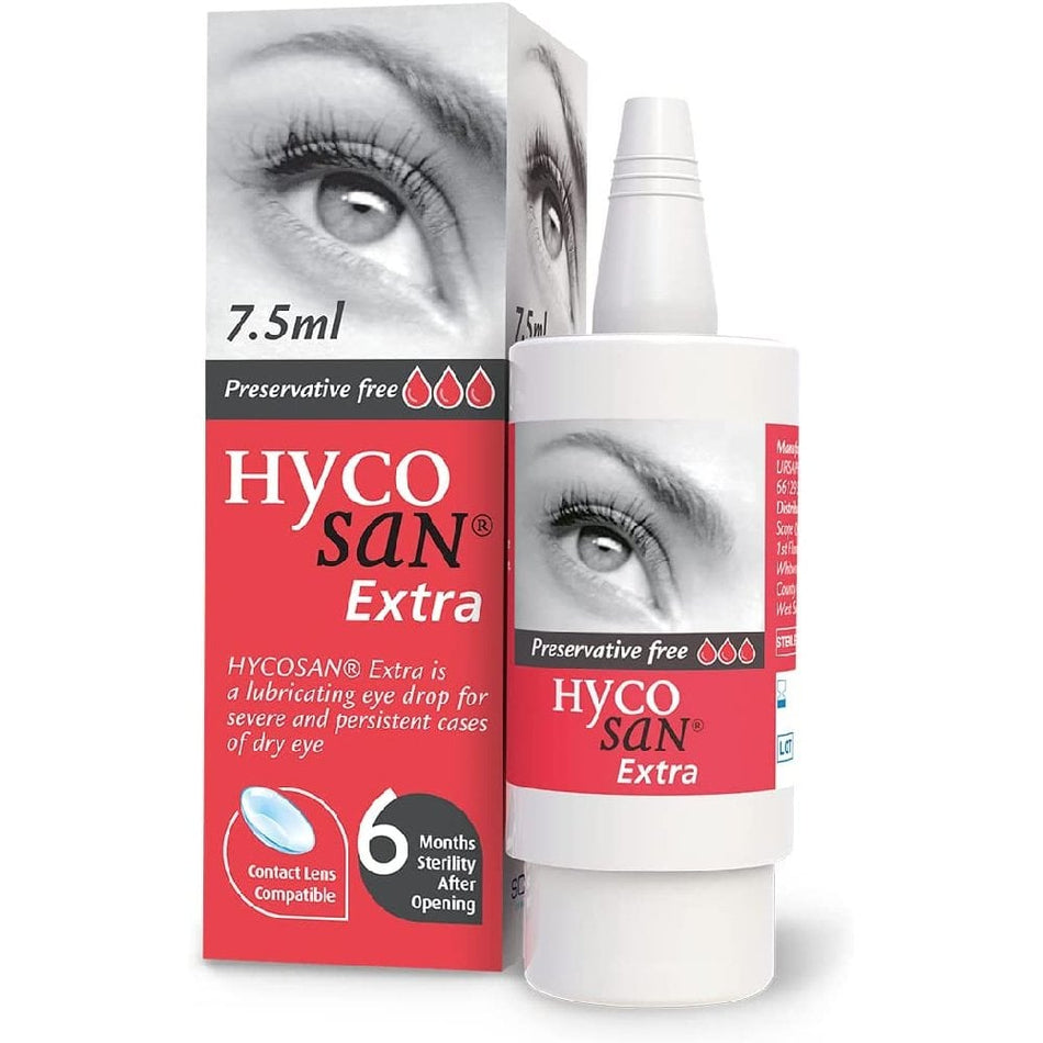 Hycosan Extra 0.2% Eye Drops - 7.5ml product image - Fusion Pharmacy UK
