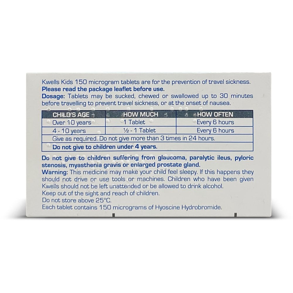 Kwells Kids Travel Sickness - 12 Tablets - 4 Packs